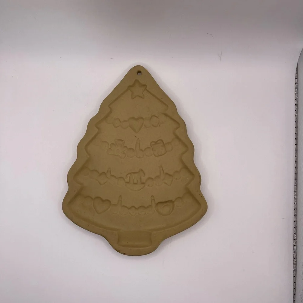 Brown Bag Vintage Ceramic Cookie Molds 3‎ Holiday Large Recipe Angel Tree Floral